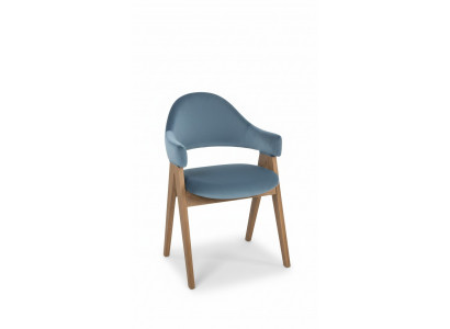 Set of 4 luxury design upholstered solid wood chairs for seating office dining room