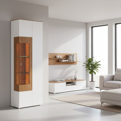 Glass display cabinet living room showcase 1-door display tall cabinet modern