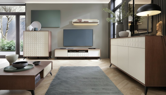 Modern living room wall unit set, sideboard, TV stand, living room table, living room walls