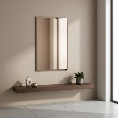 Classic wall mirror with wooden frame mirror furniture new 90x60cm glass frame wall