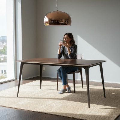 Classic designer dining table wood table dining room living room modern.