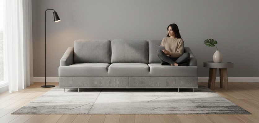 Three-seater 3-seater sofa living area fabric upholstery lounge couch new set