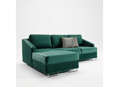 Luxury Corner Sofa Couch - Emerald Green Sofa Upholstery Corner Suite Bed Function New