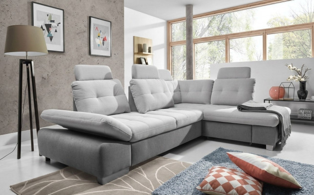 Sectional sofa L shape sofa living landscape set fabric sofas bed function sleep couch