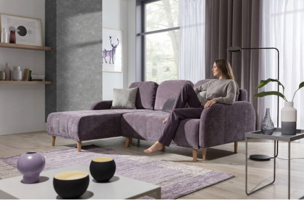 Comfortable corner sofa combines modern and functional design.