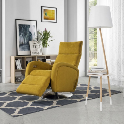 Armchair Lounge Designer Chair Upholstered Sofa 1-Seater Swivel Recliner TV Fabric