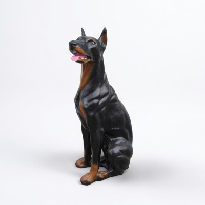 Doberman Figure Statue Sculpture Fighting Dog Garden Decoration Burglar Deterrent