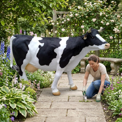 Cattle Display Decoration Farm Decor Garden Cows Sculpture Cow 210cm New