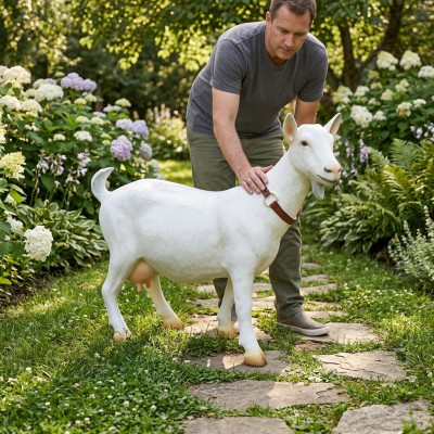 Modern decorative sculpture goat statue figures hand-painted animal sculptures
