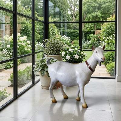 Modern decorative sculpture goat statue figures hand-painted animal sculptures