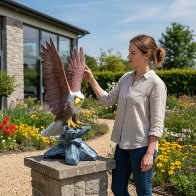 USA Eagle Hawk Abstract Modern Statue Figure Bird of Prey Garden Decoration 100cm