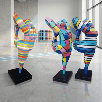 Abstract Designer Figure XXL Statues Garden Living Room Art Sculpture Colored