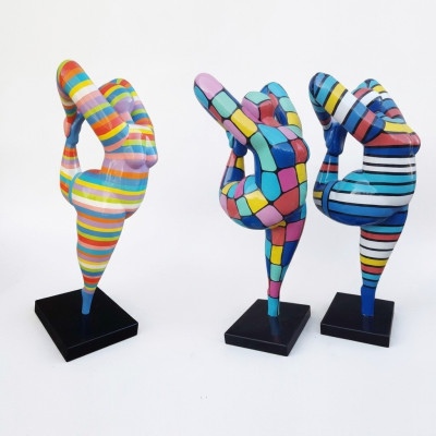 Abstract Designer Figure XXL Statues Garden Living Room Art Sculpture Colored