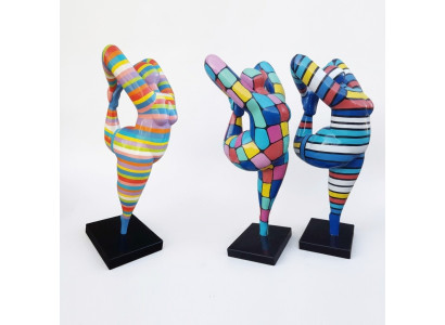 Abstract Designer Figure XXL Statues Garden Living Room Art Sculpture Colored