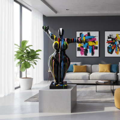 Modern living room decoration statue sculptures abstract 85cm colorful decorative figures