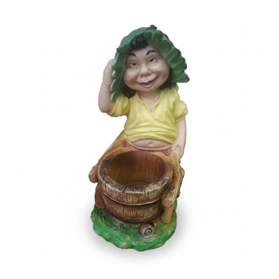 Ugly garden gnome figure, entire 48cm, to disfigure your own garden, new.