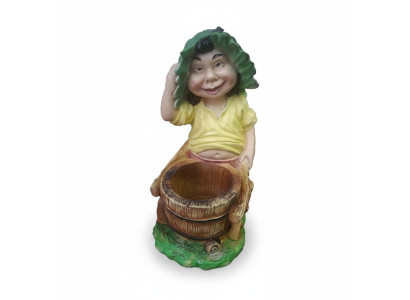 Ugly garden gnome figure, entire 48cm, to disfigure your own garden, new.