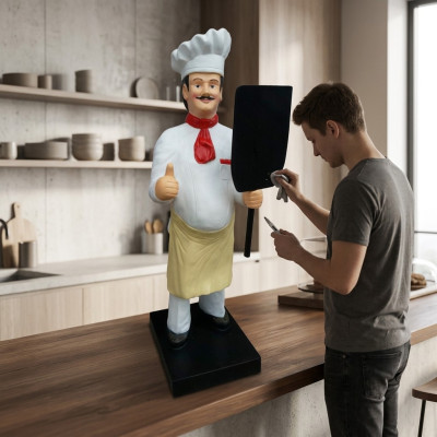 Chef figure statue sculpture menu board advertising stand menu advertising figure new