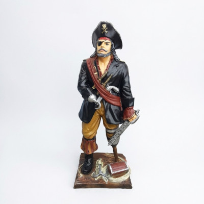 Pirate Figure Statue Design Sculpture Decoration Caribbean Pirates Garden Decor 100cm