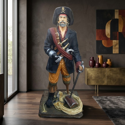 Pirate figure statue privateer buccaneer corsair sculpture decoration 200 cm