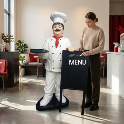 Chef figure statue sculpture advertising figure menu board advertising stand restaurant new