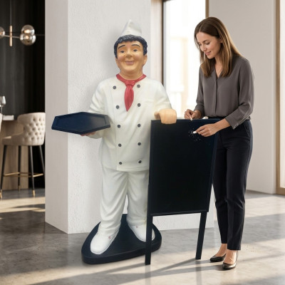 Menu chef figure statue sculpture advertising figure menu advertising display board