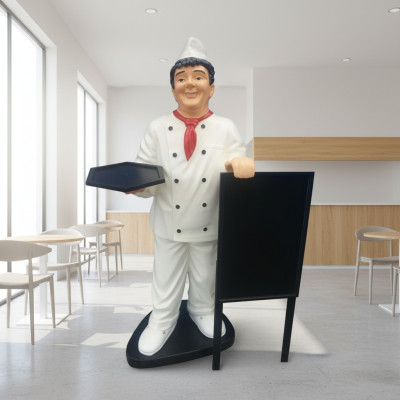 Menu chef figure statue sculpture advertising figure menu advertising display board