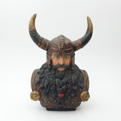 Bust of a Warrior in a Helmet 70cm Horns Statue Viking Statues Figures