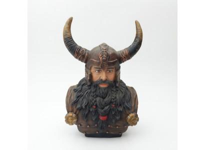 Bust of a Warrior in a Helmet 70cm Horns Statue Viking Statues Figures