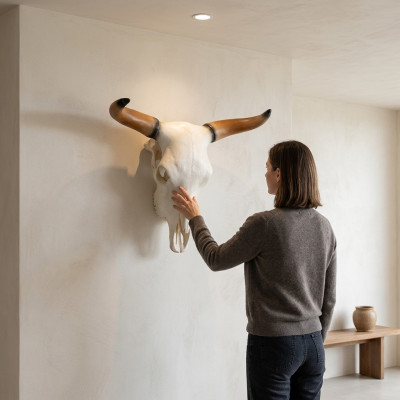 Bull Skull Bull Head Wall Sculptures Height 64 cm Decoration Figure Wall Decoration