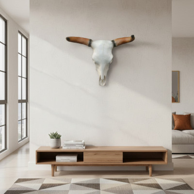 Bull Skull Bull Head Wall Sculptures Height 64 cm Decoration Figure Wall Decoration