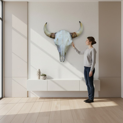 Bull skull bull head wall sculptures height 64 cm decorative figure skeleton skull