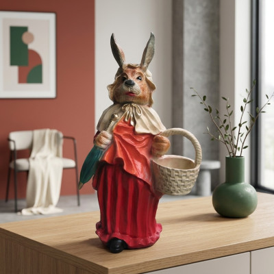 Wolf Little Red Riding Hood Figure Easter Bunny Dress Wolf Trans Garden Figure Statue 71cm New