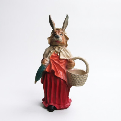 Wolf Little Red Riding Hood Figure Easter Bunny Dress Wolf Trans Garden Figure Statue 71cm New