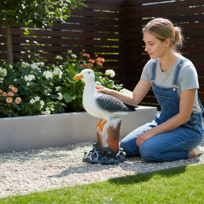 Deco Figure Seagull Bird Garden Figures Sculpture Statues Sculptures 43cm New