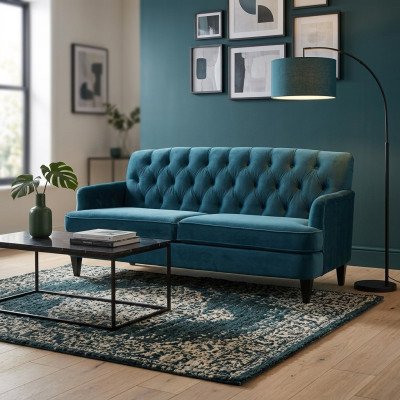 Turquoise Royal Three-Seater Designer Luxury Living Room Sofa 3-Seater Couch
