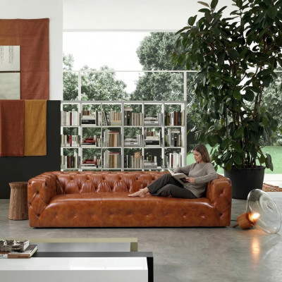Leatherette Sofa Couch Big - Luxury Sofa Living Room Seating Upholstery Four-seater