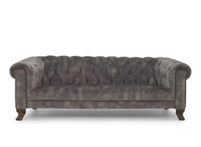 Classic Leather Couch - Gray Chesterfield Fabric Sofa 3-Seater New jvmoebel ®