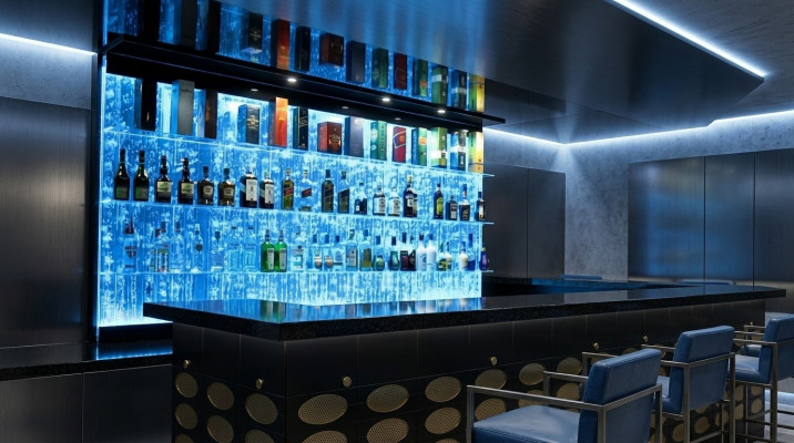 LED display bar water wall column illuminated water walls bar counter display furniture