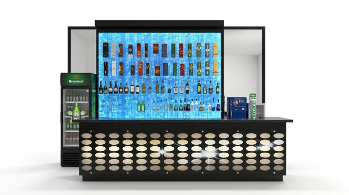 LED display bar water wall column illuminated water walls bar counter display furniture
