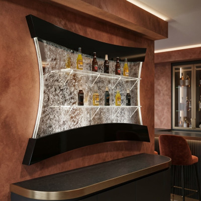 LED shelf bar water wall column illuminated decorative water walls bar counter