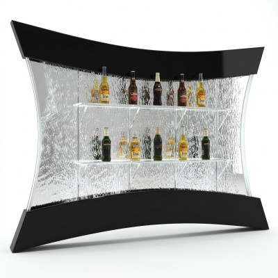 LED shelf bar water wall column illuminated decorative water walls bar counter
