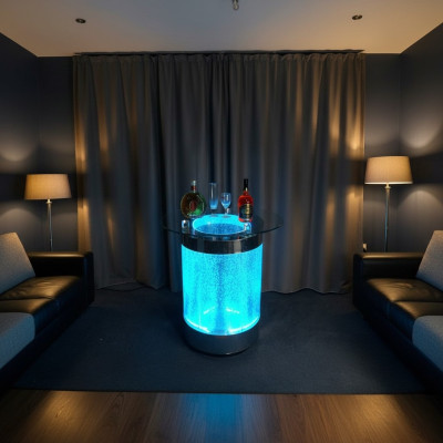 LED bar table water wall bar counter shelf furniture illuminated coffee table