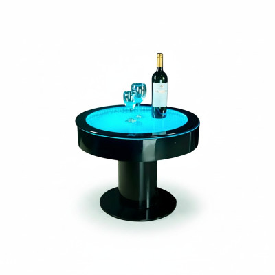 Round table bar, round tables, LED water feature, illuminated LED furniture