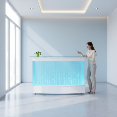 Water Wall Design Bar Counter Column Illuminated Luxury Tables