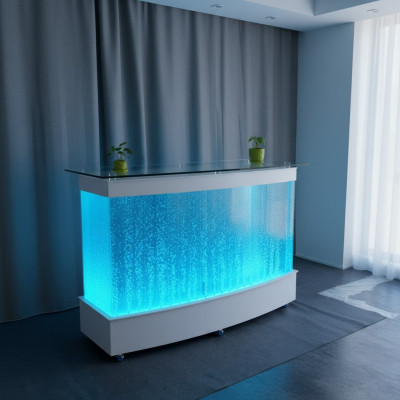 Water Wall Design Bar Counter Column Illuminated Luxury Tables