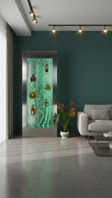 Regal Designer Illuminated LED Water Wall Bar Shelf Column