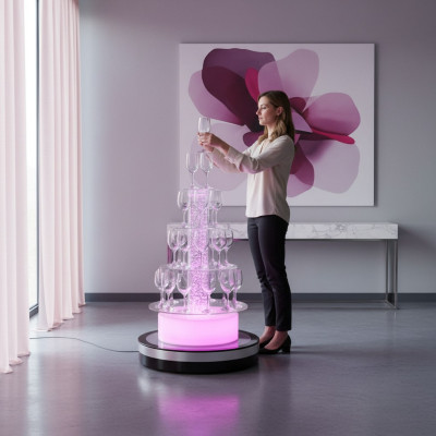 Champagne Tower, Sparkling Wine Tower, Water Column, Illuminated Shelf, Columns