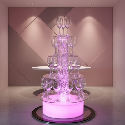 Champagne Tower, Sparkling Wine Tower, Water Column, Illuminated Shelf, Columns