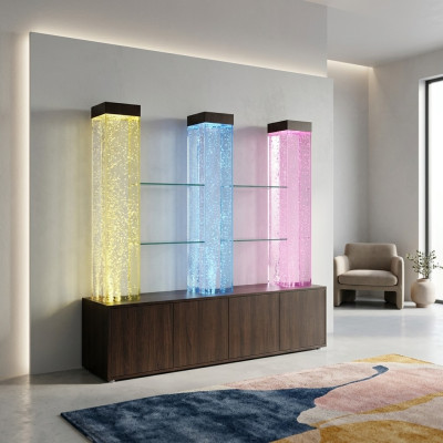 LED Display Bar Water Wall Column Illuminated Water Walls Bar Counter Display Furniture